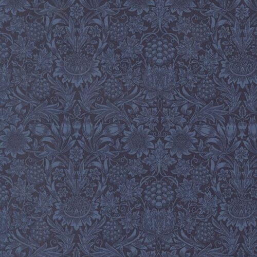 13386 14 Sunflower Damask Twilight, Morris Muse by Barbara Brackman