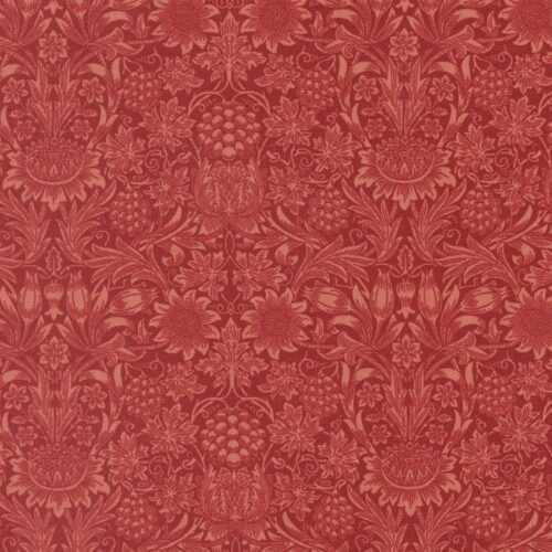 13386 16 Sunflower Damask Russet, Morris Muse by Barbara Brackman