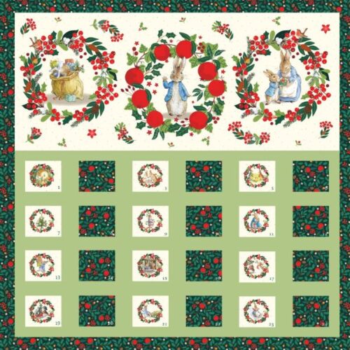 3657-0 Christmas Orchard Advent Panel, Peter Rabbit, Craft Cotton Co.
