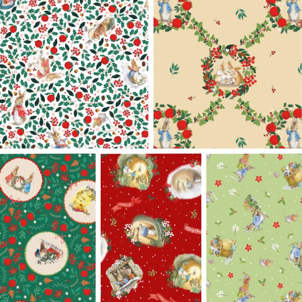 3657-00 Peter Rabbit Christmas Orchard Fat Quarter Pack