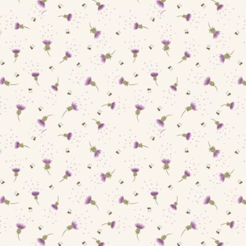 A988A Bee Thistle on Cream, A Celtic Summer by Lewis & Irene.