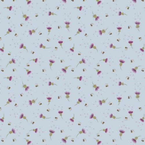 A988B Bee Thistle on Blue, A Celtic Summer by Lewis & Irene