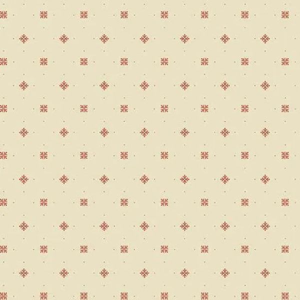 A-10102-R Starshine Cream Red, Laundry Line by Edyta Sitar