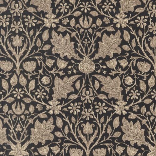 13383 17 Triple Net Florals Ebony, Morris Muse by Barbara Brackman