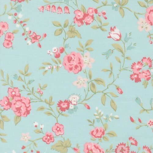 18790 14 Floral Light Blue, Abide by Brenda Riddle Designs