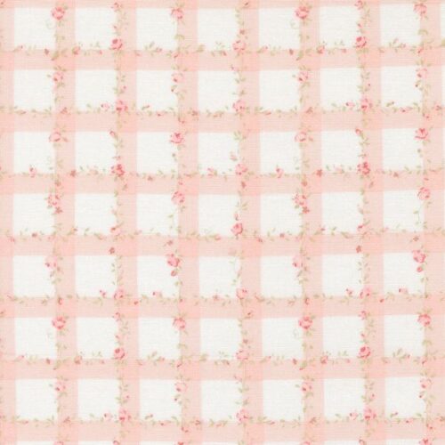 1879311 Floral Plaid Gingham Checks Flowers Vines Pink, Abide by Brenda Riddle Designs
