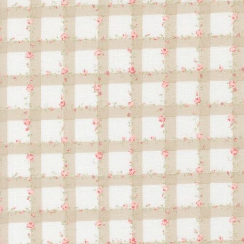 18793 27 Floral Plaid Gingham Checks Flowers Vines Stone, Abide by Brenda Riddle Designs