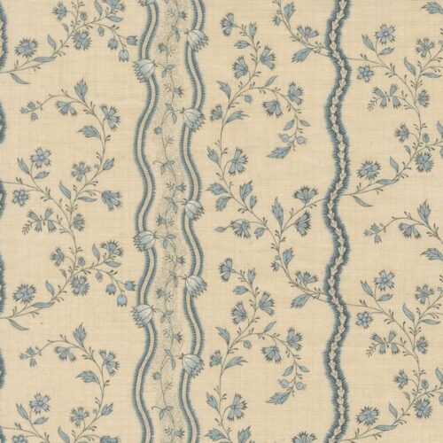 13993 13 Jonquille Stripes Floral French Blu, Fleur de Paris by French General