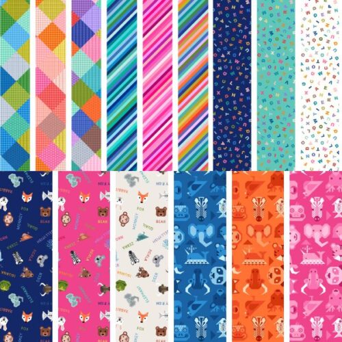 Animal Alphabet Fat Quarter Pack by Lewis & Irene