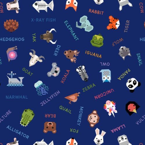 A971.C Animal Names on Blue, Animal Alphabet by Lewis & Irene