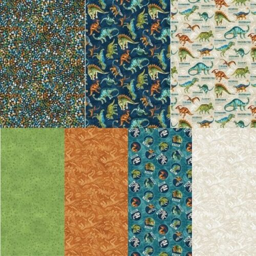 Dino Roar Fat Quarter Pack (7 pieces) by Brett Blumenthal