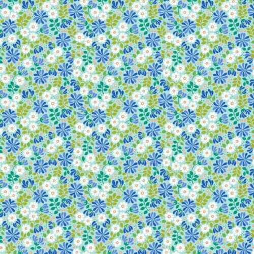 L15.B Floral Burst Aqua and Blue, Boho Blooms by Lewis & Irene
