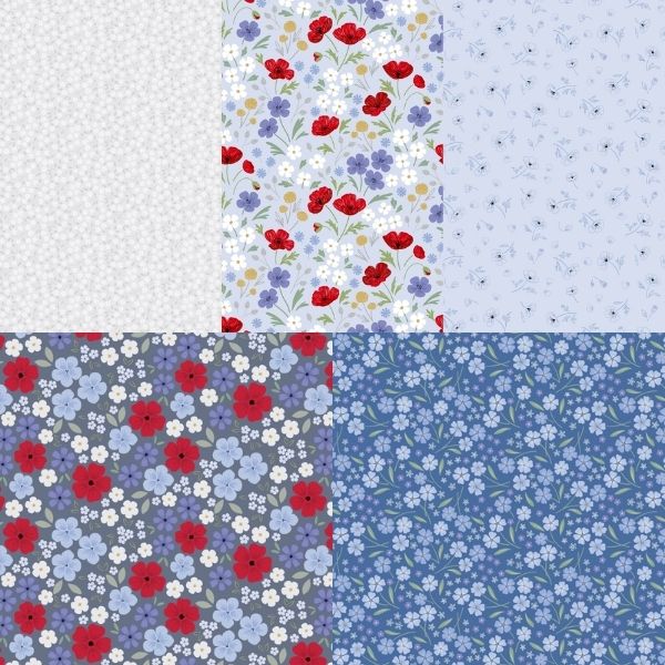 Forever Blooms Fat Quarter Pack (5 pieces) by Cassandra Connolly