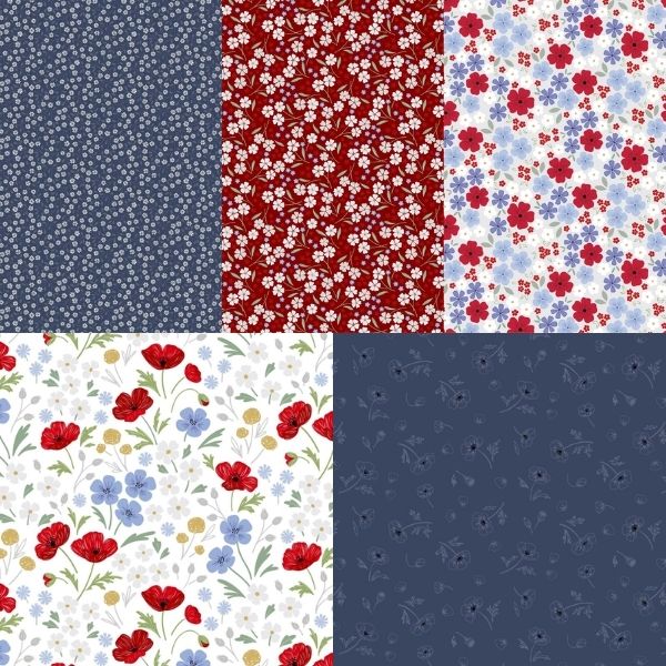 Forever Blooms Fat Quarter Pack (5 pieces) by Cassandra Connolly