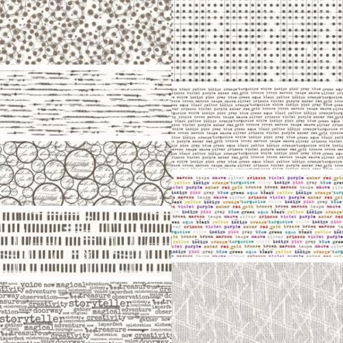 Stamped Fat Quarter Pack (9 pcs) by Seth Apter