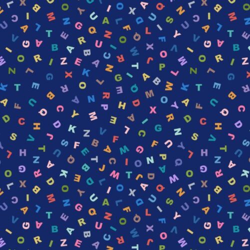 A972.C Letters on Dark Blue, Animal Alphabet by Lewis & Irene