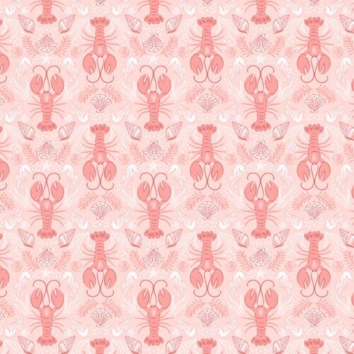 L6.B Mirrored Lobster Light Coral Pink, Seas the Day by Lewis & Irene