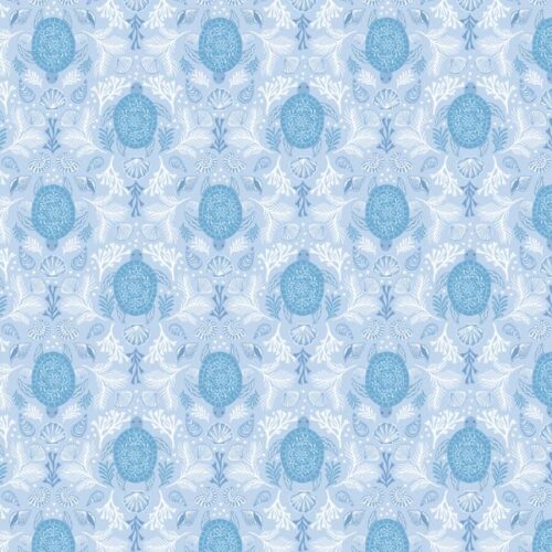 L6.A Mirrored Turtle Blue, Seas the Day by Lewis & Irene