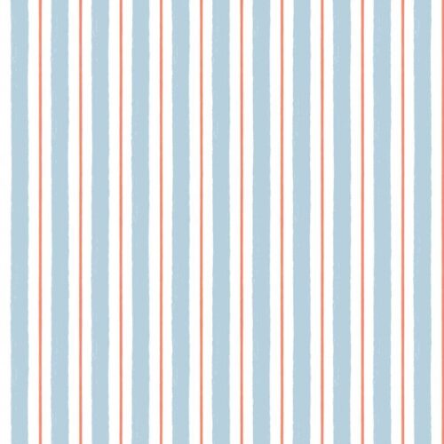 L4.A Seas the Day Stripe Blue and Coral, Seas the Day by Lewis & Irene