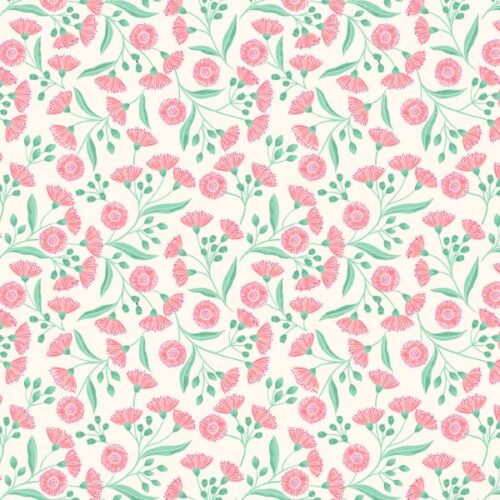 A984.A Tropical Flower on Cream, Botanical Oasis by Lewis & Irene