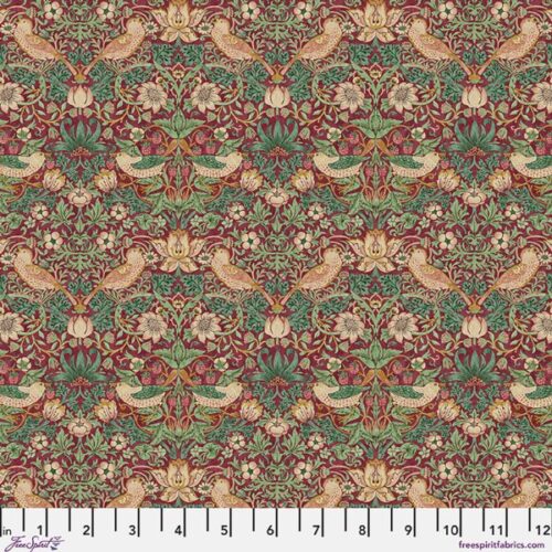 PWWM002.DAWNROSE Mini Strawberry Thief, Lodden by Morris & Co.