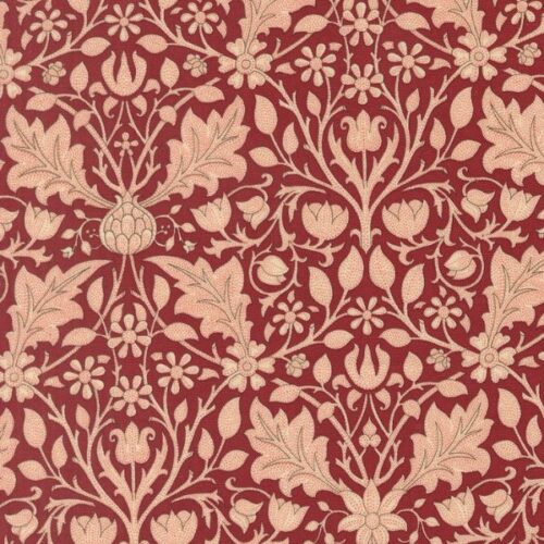 13383 18 Triple Net Florals Russet, Morris Muse by Barbara Brackman