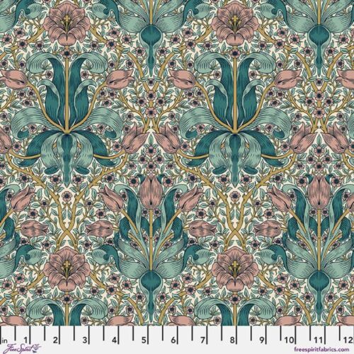 PWWM148.TEAL Spring Thicket, Lodden by Morris & Co.