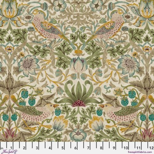 PWWM001.OLDGOLD Strawberry Thief, Lodden by Morris & Co.