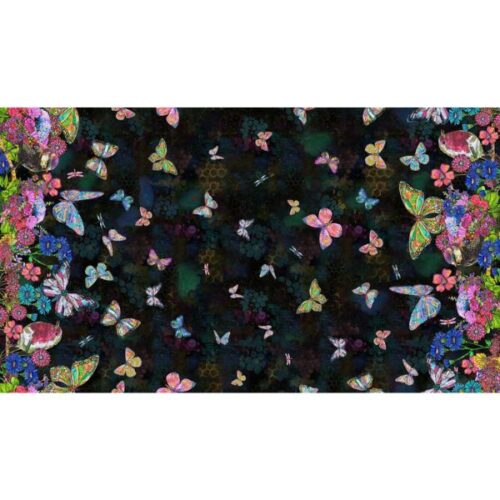 54845D-5101 Butterflies in Bloom Black, Shine On by Jennifer Lambein