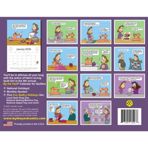 By the Yard® 2026 Wall Calendar for Quilters