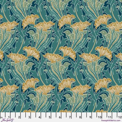 PWWM147.TEAL Laceflower, Lodden by Morris & Co.