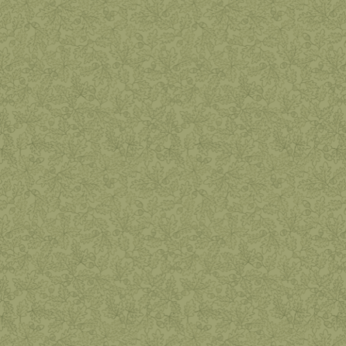 A933B Sketched Oak Leaves on Woodland Green, Old Quercus by Lewis & Irene