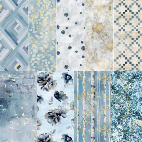 Behind Blue Eyes Fat Quarter Pack (9 pieces) by Funny Girl (Cut in House)