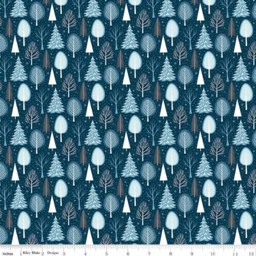C16362-Navy Winter Magic Trees, Winter Magic by Dani Mogstad for Riley Blake