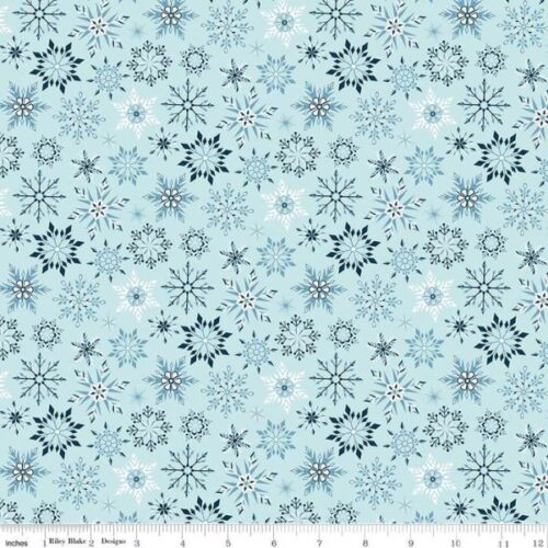 C16365-Aqua Winter Magic Snowflakes, Winter Magic by Dani Mogstad for Riley Blake