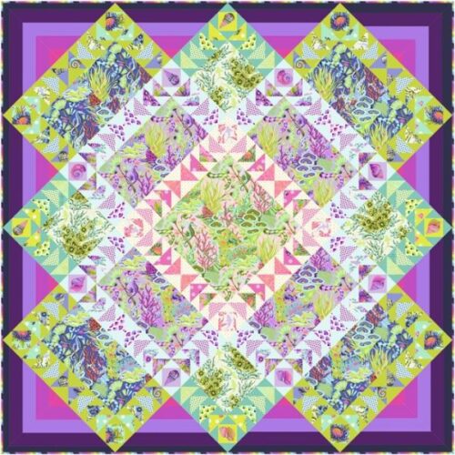 Coastal Currents Quilt Kit, Floral Reef by Tula Pink