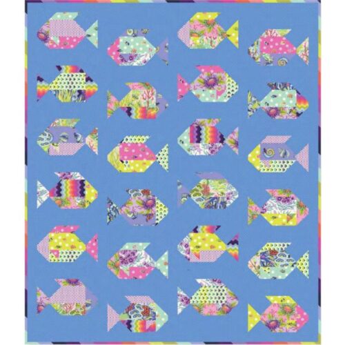 Fish Quilt Kit, Floral Reef by Tula Pink