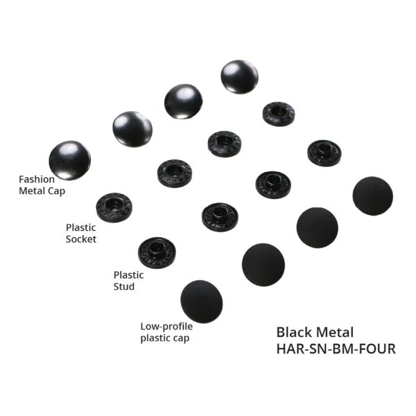 HAR-SN-BM-FOUR Black Tool-Free Snaps Pack of 4