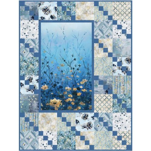 Morning Spring Throw Quilt Kit, Behind Blue Eyes by Funny Girl