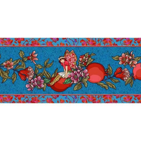 Garden Fairies Blue: Odile Bailloeul Designer Velvet Borders (approx. 14cm wide)