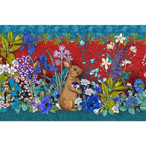 Beatrix Red: Odile Bailloeul Designer Velvet Borders (approx. 19cm wide)