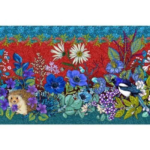 Beatrix Red: Odile Bailloeul Designer Velvet Borders (approx. 19cm wide)