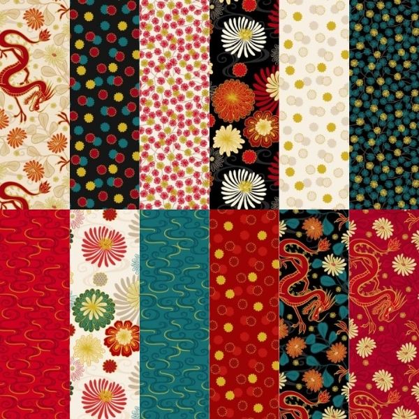 Year of the Dragon Fat Quarter Pack (12pcs): Lewis & Irene