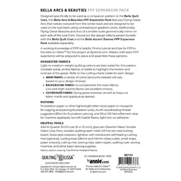 QE102 Bella Arcs and Beauties - FPP Expansion Pack (for Bella Quilted Coat)