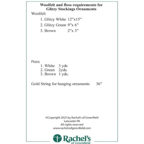 RK0525 Glitzy Stocking Ornament Kit Rachel's of Greenfield