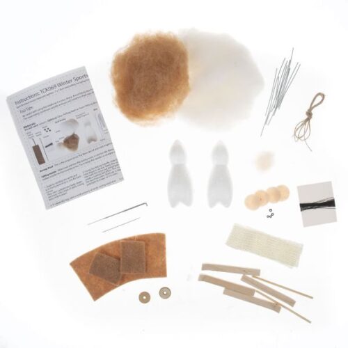 TCK069 Needle Felting Kit Winter Sports Mice Duo