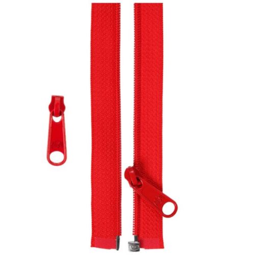 ZIP50-260 Atom Red 50in Separating Zipper and Extra Slide, ByAnnie