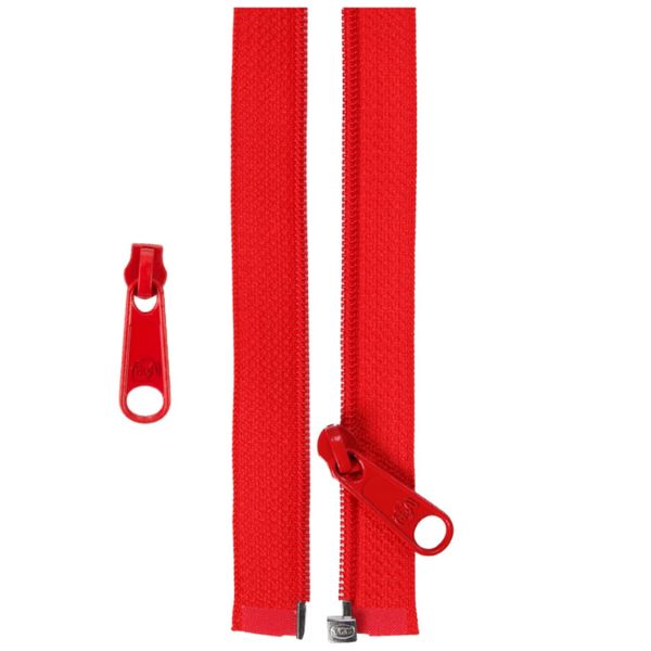 ZIP50-260 Atom Red 50in Separating Zipper and Extra Slide, ByAnnie