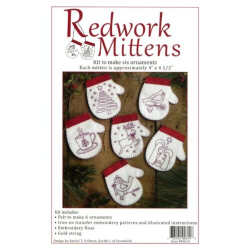 K0614 Redwork Mittens Kit: Rachel's of Greenfield