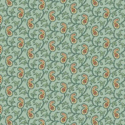 10348-B Paisley Vine Vintage Blue, Jingle Bell by Edyta Sitar